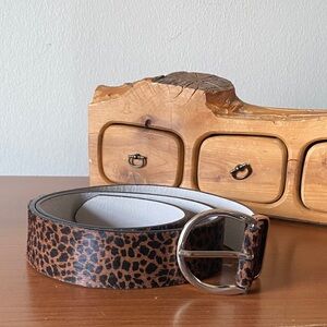 White House Black Market Hair-Calf Leather Belt